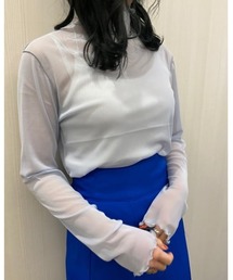 チュールハイネックメロウトップス