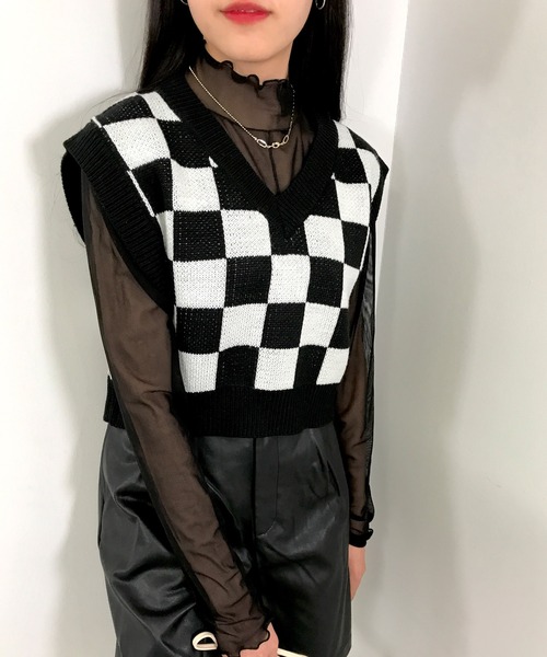 INGNI(イング)の「チュールハイネックメロウトップス(Tシャツ/カットソー・レディース・アイボリー/サックスブルー系4/イエロー系5/ピンク系/ブラック・M)」の1枚目の写真