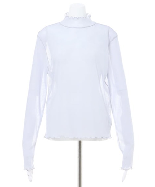 INGNI(イング)の「チュールハイネックメロウトップス(Tシャツ/カットソー・レディース・アイボリー/サックスブルー系4/イエロー系5/ピンク系/ブラック・M)」の17枚目の写真