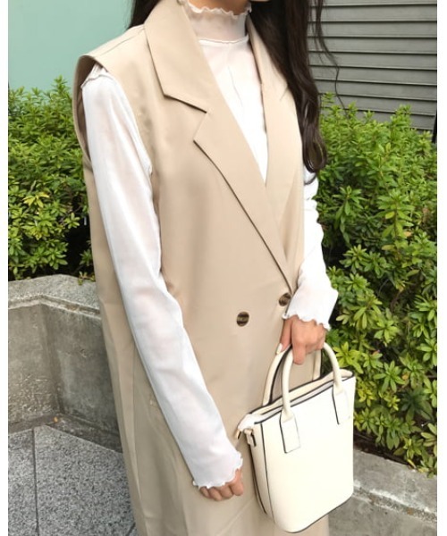 INGNI(イング)の「チュールハイネックメロウトップス(Tシャツ/カットソー・レディース・アイボリー/サックスブルー系4/イエロー系5/ピンク系/ブラック・M)」の9枚目の写真