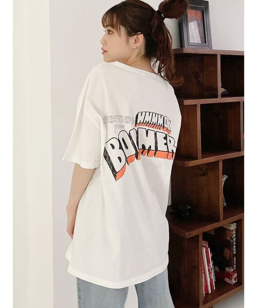 GYDA(ジェイダ)の「OK BOOMER BIG Tシャツ(Tシャツ/カットソー・レディース・チャコールグレー/オフホワイト/ミント・FREE)」の2枚目の写真