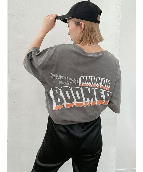 GYDA(ジェイダ)の「OK BOOMER BIG Tシャツ(Tシャツ/カットソー・レディース・チャコールグレー/オフホワイト/ミント・FREE)」の3枚目の写真