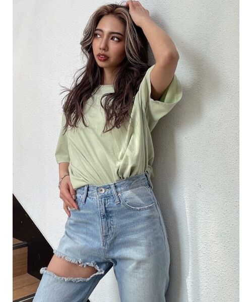 GYDA(ジェイダ)の「OK BOOMER BIG Tシャツ(Tシャツ/カットソー・レディース・チャコールグレー/オフホワイト/ミント・FREE)」の13枚目の写真