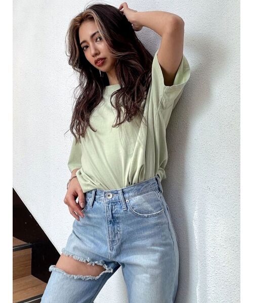 GYDA(ジェイダ)の「OK BOOMER BIG Tシャツ(Tシャツ/カットソー・レディース・チャコールグレー/オフホワイト/ミント・FREE)」の12枚目の写真