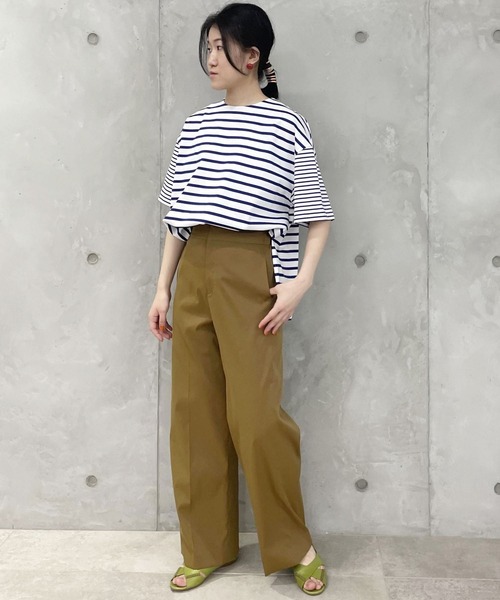 SALON adam et rope'(サロン アダム エ ロペ)の「【ご好評につき完売色&新色追加!】【洗える・UVケア・接触冷感】コットンライクスタイルアップパンツ(その他パンツ・レディース・ベージュ/ブラック/ピンク/イエロー系その他3・M/S/X-SMALL)」の17枚目の写真