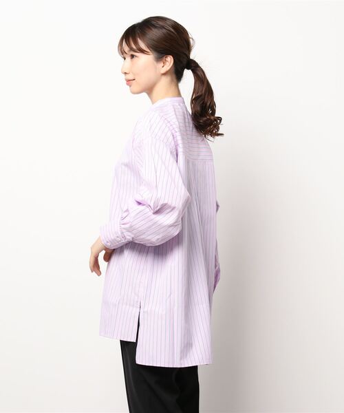 ehka sopo（エヘカソポ）の「マルチストライプチュニックシャツ（シャツ/ブラウス・レディース・サックスブルー/ピンク/グリーン・ﾌﾘ-）」の5枚目の写真