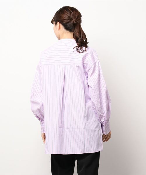 ehka sopo（エヘカソポ）の「マルチストライプチュニックシャツ（シャツ/ブラウス・レディース・サックスブルー/ピンク/グリーン・ﾌﾘ-）」の4枚目の写真