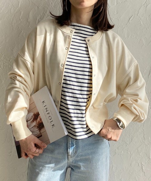 CLASS スナップカーディガン 2 スウェット カーディガンプレッション She's Closet（シーズクローゼット）の「前後2wayスナップボタン