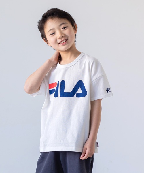 FILA（フィラ）の「FILA / フィラ ロゴ半袖Tシャツ（Tシャツ/カットソー・キッズ・G/O/F/C/I/K/J/B/D/L/A/P/N/H/M/E・120cm/130cm/110cm/80ｃｍ/100cm/90cm）」の2枚目の写真