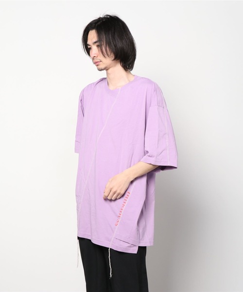 【THEAIRTOWN】87 ワイドV バック オープン Tシャツ Diesel メンズ Tシャツ T-BOXT-BLEACH ブリーチ オーバルD ロゴ