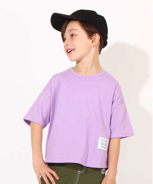 BABYDOLL（ベビードール）の「通販限定 クールドライ Tシャツ 6502K（Tシャツ/カットソー・キッズ・ホワイト/チャコールグレー/イエロー/ターコイズブルー/ストーン/パープル/ピンク/イエロー×グリーン/ベージュ・90cm/100cm/110cm/120cm/130cm/140cm/150cm/160cm）」の6枚目の写真