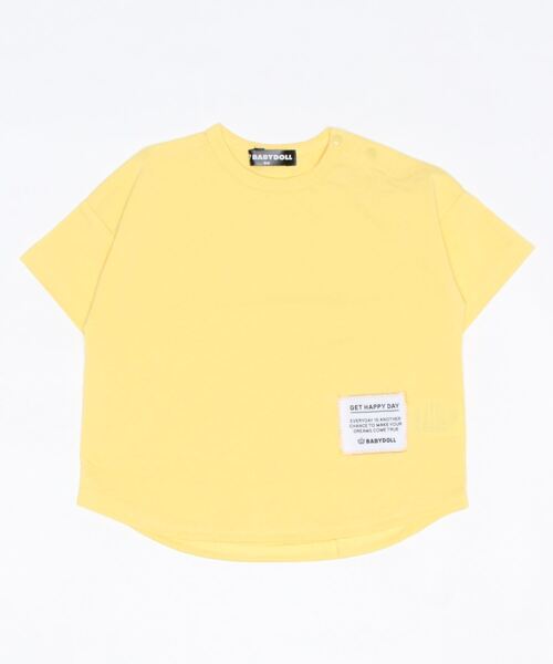 BABYDOLL（ベビードール）の「通販限定 クールドライ Tシャツ 6502K（Tシャツ/カットソー・キッズ・ホワイト/チャコールグレー/イエロー/ターコイズブルー/ストーン/パープル/ピンク/イエロー×グリーン/ベージュ・90cm/100cm/110cm/120cm/130cm/140cm/150cm/160cm）」の7枚目の写真