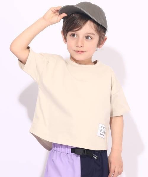 BABYDOLL（ベビードール）の「通販限定 クールドライ Tシャツ 6502K（Tシャツ/カットソー・キッズ・ホワイト/チャコールグレー/イエロー/ターコイズブルー/ストーン/パープル/ピンク/イエロー×グリーン/ベージュ・90cm/100cm/110cm/120cm/130cm/140cm/150cm/160cm）」の3枚目の写真