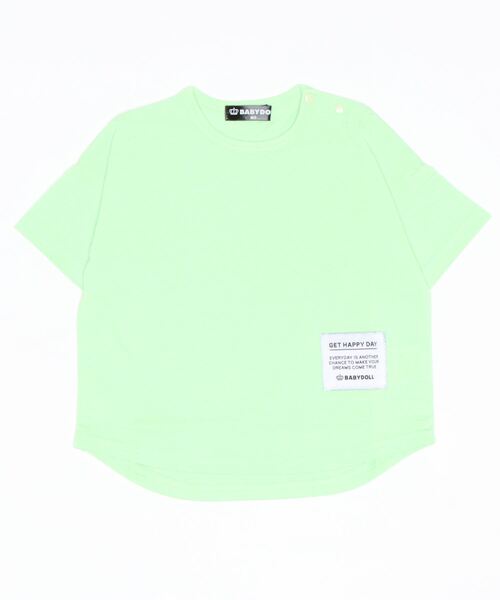 BABYDOLL（ベビードール）の「通販限定 クールドライ Tシャツ 6502K（Tシャツ/カットソー・キッズ・ホワイト/チャコールグレー/イエロー/ターコイズブルー/ストーン/パープル/ピンク/イエロー×グリーン/ベージュ・90cm/100cm/110cm/120cm/130cm/140cm/150cm/160cm）」の11枚目の写真