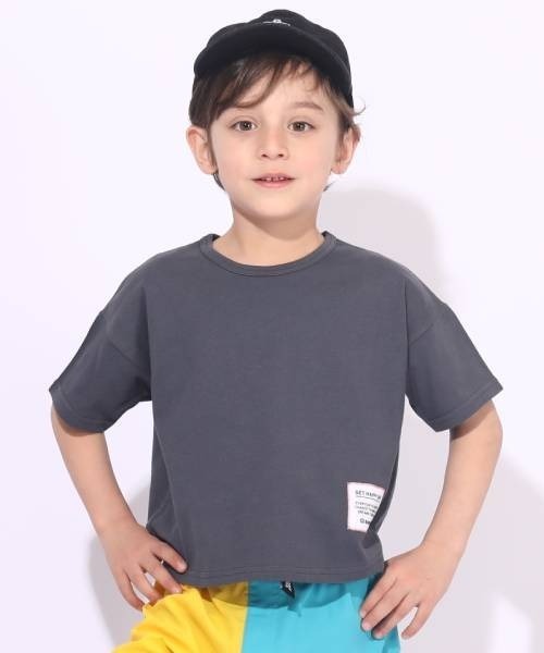 BABYDOLL（ベビードール）の「通販限定 クールドライ Tシャツ 6502K（Tシャツ/カットソー・キッズ・ホワイト/チャコールグレー/イエロー/ターコイズブルー/ストーン/パープル/ピンク/イエロー×グリーン/ベージュ・90cm/100cm/110cm/120cm/130cm/140cm/150cm/160cm）」の17枚目の写真