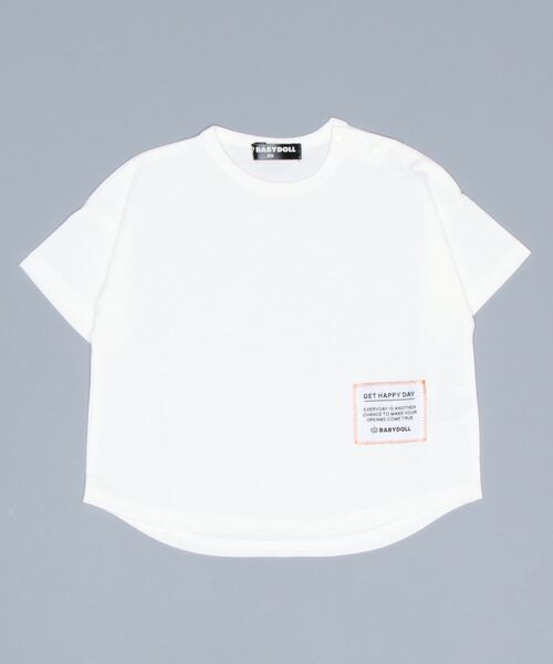 BABYDOLL（ベビードール）の「通販限定 クールドライ Tシャツ 6502K（Tシャツ/カットソー・キッズ・ホワイト/チャコールグレー/イエロー/ターコイズブルー/ストーン/パープル/ピンク/イエロー×グリーン/ベージュ・90cm/100cm/110cm/120cm/130cm/140cm/150cm/160cm）」の21枚目の写真