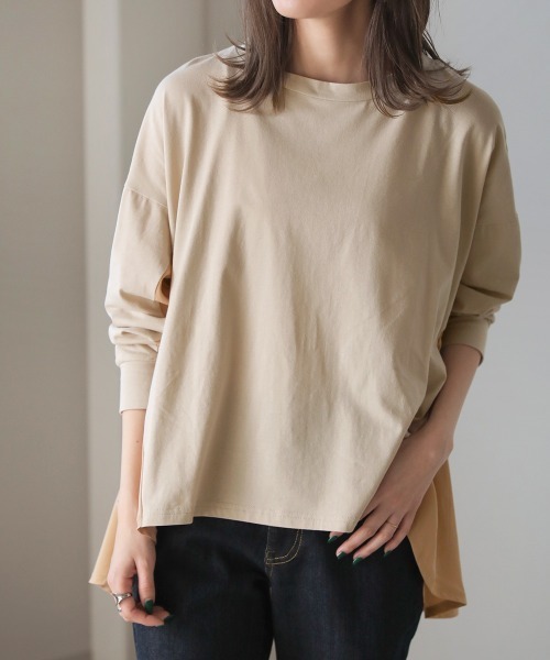 Bou Jeloud（ブージュルード）の「ウエストドロストプルオーバー（Tシャツ/カットソー・レディース・オフホワイト/ベージュ/パープル/チャコールグレー・FREE）」の4枚目の写真