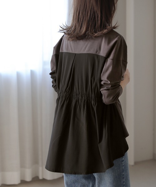 Bou Jeloud（ブージュルード）の「ウエストドロストプルオーバー（Tシャツ/カットソー・レディース・オフホワイト/ベージュ/パープル/チャコールグレー・FREE）」の3枚目の写真