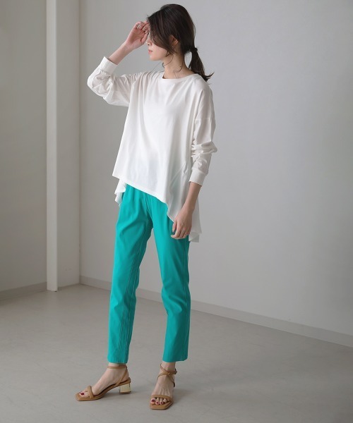 Bou Jeloud（ブージュルード）の「ウエストドロストプルオーバー（Tシャツ/カットソー・レディース・オフホワイト/ベージュ/パープル/チャコールグレー・FREE）」の7枚目の写真