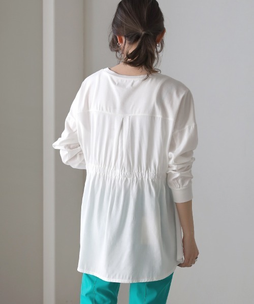 Bou Jeloud（ブージュルード）の「ウエストドロストプルオーバー（Tシャツ/カットソー・レディース・オフホワイト/ベージュ/パープル/チャコールグレー・FREE）」の8枚目の写真