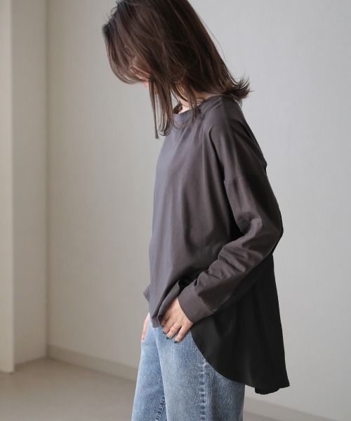 Bou Jeloud（ブージュルード）の「ウエストドロストプルオーバー（Tシャツ/カットソー・レディース・オフホワイト/ベージュ/パープル/チャコールグレー・FREE）」の16枚目の写真