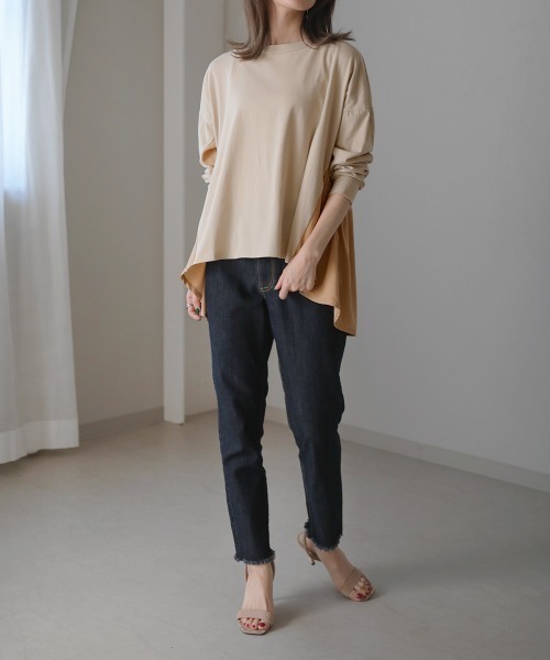 Bou Jeloud（ブージュルード）の「ウエストドロストプルオーバー（Tシャツ/カットソー・レディース・オフホワイト/ベージュ/パープル/チャコールグレー・FREE）」の18枚目の写真