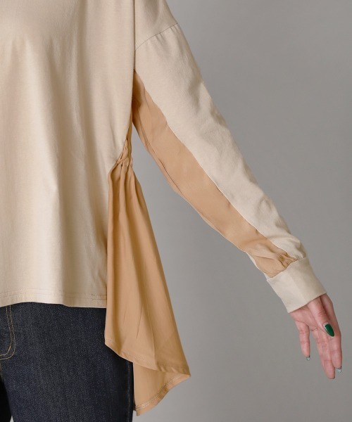 Bou Jeloud（ブージュルード）の「ウエストドロストプルオーバー（Tシャツ/カットソー・レディース・オフホワイト/ベージュ/パープル/チャコールグレー・FREE）」の21枚目の写真