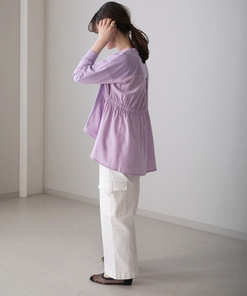 Bou Jeloud（ブージュルード）の「ウエストドロストプルオーバー（Tシャツ/カットソー・レディース・オフホワイト/ベージュ/パープル/チャコールグレー・FREE）」の10枚目の写真