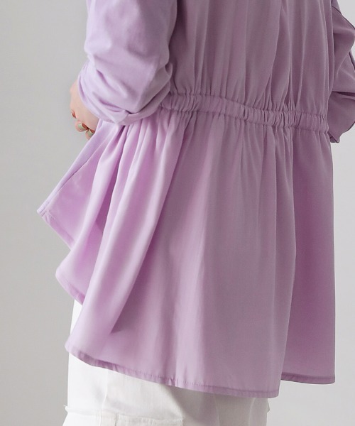 Bou Jeloud（ブージュルード）の「ウエストドロストプルオーバー（Tシャツ/カットソー・レディース・オフホワイト/ベージュ/パープル/チャコールグレー・FREE）」の11枚目の写真