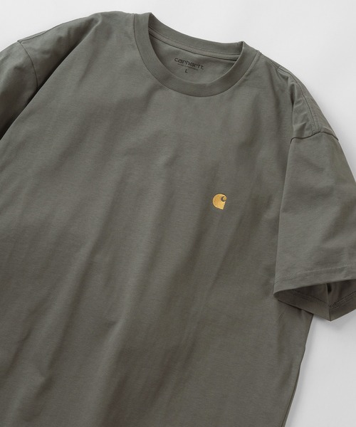 Carhartt WIP(カーハートダブリューアイピー)の「【Carhartt/カーハート】 ワンポイント ブランドロゴ刺繍 半袖Tシャツ/CHASE T-SHIRT(Tシャツ/カットソー・レディース・ホワイト/ライトブルー/ブラック/ネイビー/オリーブ/ピンク/ミント・M/L/XL)」の4枚目の写真