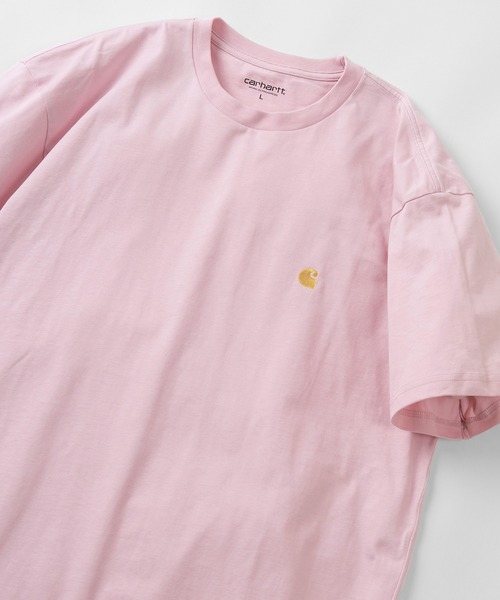 Carhartt WIP(カーハートダブリューアイピー)の「【Carhartt/カーハート】 ワンポイント ブランドロゴ刺繍 半袖Tシャツ/CHASE T-SHIRT(Tシャツ/カットソー・レディース・ホワイト/ライトブルー/ブラック/ネイビー/オリーブ/ピンク/ミント・M/L/XL)」の7枚目の写真