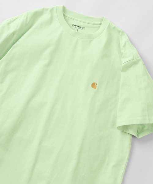 Carhartt WIP(カーハートダブリューアイピー)の「【Carhartt/カーハート】 ワンポイント ブランドロゴ刺繍 半袖Tシャツ/CHASE T-SHIRT(Tシャツ/カットソー・レディース・ホワイト/ライトブルー/ブラック/ネイビー/オリーブ/ピンク/ミント・M/L/XL)」の5枚目の写真