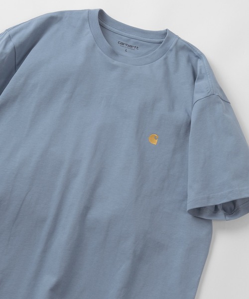 Carhartt WIP(カーハートダブリューアイピー)の「【Carhartt/カーハート】 ワンポイント ブランドロゴ刺繍 半袖Tシャツ/CHASE T-SHIRT(Tシャツ/カットソー・レディース・ホワイト/ライトブルー/ブラック/ネイビー/オリーブ/ピンク/ミント・M/L/XL)」の6枚目の写真