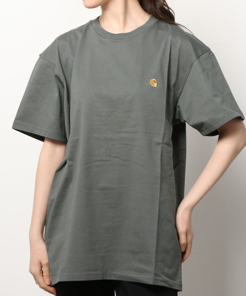 Carhartt WIP(カーハートダブリューアイピー)の「【Carhartt/カーハート】 ワンポイント ブランドロゴ刺繍 半袖Tシャツ/CHASE T-SHIRT(Tシャツ/カットソー・レディース・ホワイト/ライトブルー/ブラック/ネイビー/オリーブ/ピンク/ミント・M/L/XL)」の15枚目の写真