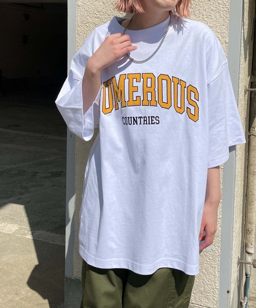 WEGO（ウィゴー）の「WEGO/アクセ付きカレッジ半袖Tシャツ（Tシャツ/カットソー・メンズ・ダークグリーン/ホワイト/ネイビー・MEDIUM/LARGE）」の21枚目の写真