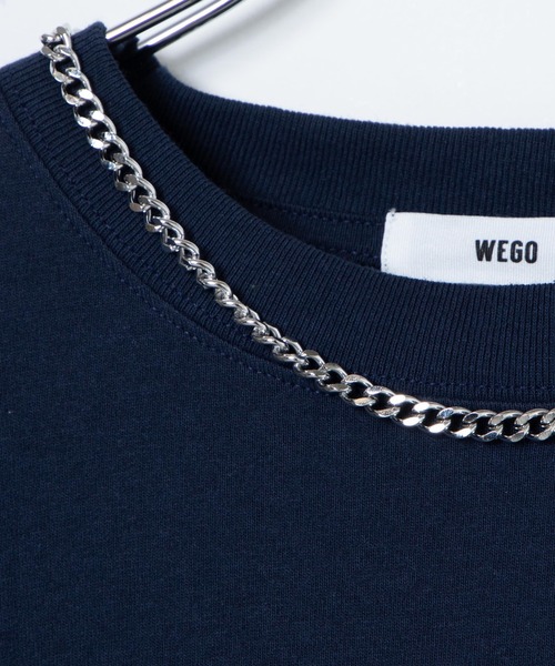 WEGO（ウィゴー）の「WEGO/アクセ付きカレッジ半袖Tシャツ（Tシャツ/カットソー・メンズ・ダークグリーン/ホワイト/ネイビー・MEDIUM/LARGE）」の18枚目の写真