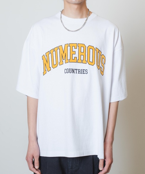 WEGO（ウィゴー）の「WEGO/アクセ付きカレッジ半袖Tシャツ（Tシャツ/カットソー・メンズ・ダークグリーン/ホワイト/ネイビー・MEDIUM/LARGE）」の6枚目の写真