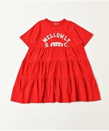 【コットンUSA】ティアード半袖ワンピース（90～150cm）