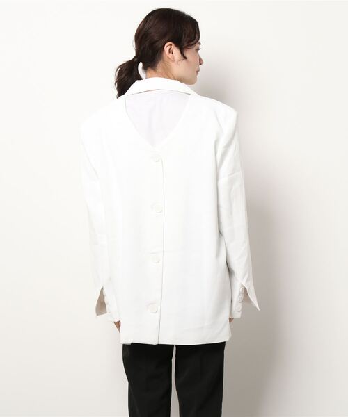 Narcissus(ナルシス)の「【Narcissus】オーバーカットジャケット(テーラードジャケット・レディース・ホワイト/グリーン・FREE)」の3枚目の写真