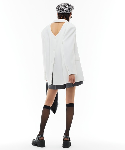 Narcissus(ナルシス)の「【Narcissus】オーバーカットジャケット(テーラードジャケット・レディース・ホワイト/グリーン・FREE)」の7枚目の写真