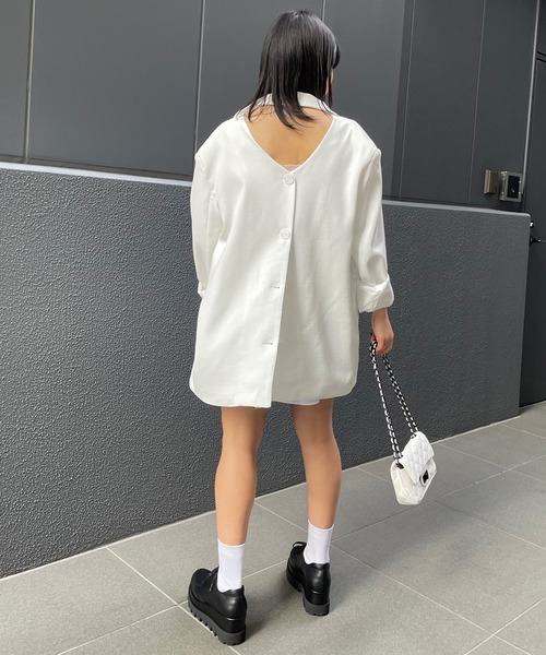 Narcissus(ナルシス)の「【Narcissus】オーバーカットジャケット(テーラードジャケット・レディース・ホワイト/グリーン・FREE)」の18枚目の写真