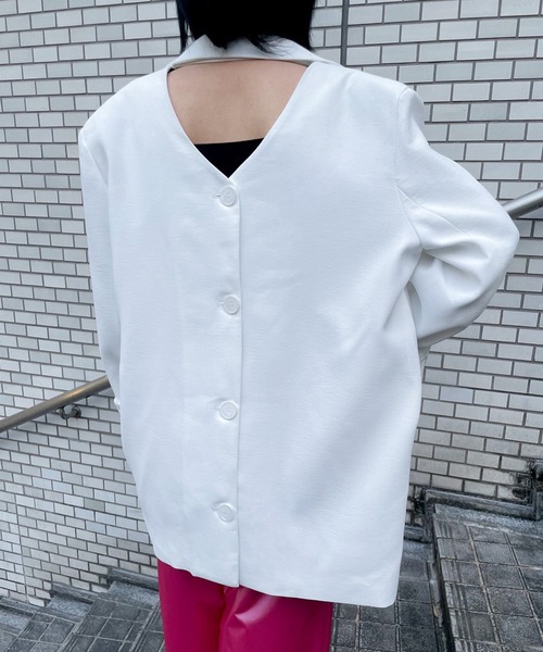 Narcissus(ナルシス)の「【Narcissus】オーバーカットジャケット(テーラードジャケット・レディース・ホワイト/グリーン・FREE)」の22枚目の写真