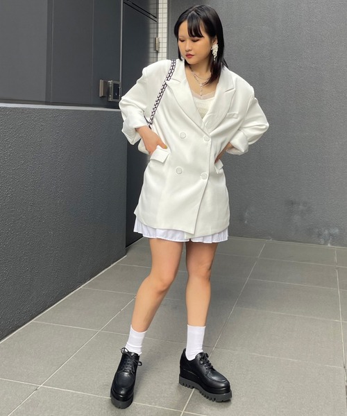 Narcissus(ナルシス)の「【Narcissus】オーバーカットジャケット(テーラードジャケット・レディース・ホワイト/グリーン・FREE)」の19枚目の写真