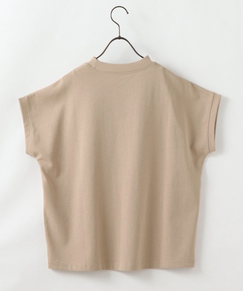 frames RAY CASSIN（フレームスレイカズン）の「WEB限定．フレンチスリーブモックネックTシャツ(無地/ボーダー)（Tシャツ/カットソー・レディース・ブラック/ベージュ/オフホワイト/ピンク/ネイビー/ネイビー系/ピンク系・FREE）」の15枚目の写真