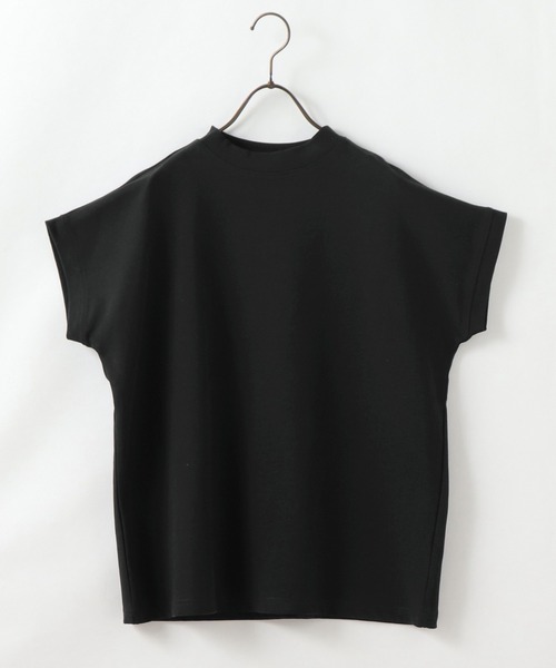 frames RAY CASSIN（フレームスレイカズン）の「WEB限定．フレンチスリーブモックネックTシャツ(無地/ボーダー)（Tシャツ/カットソー・レディース・ブラック/ベージュ/オフホワイト/ピンク/ネイビー/ネイビー系/ピンク系・FREE）」の8枚目の写真