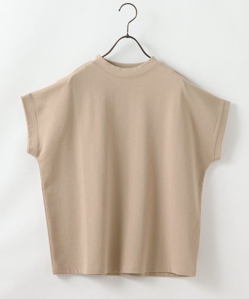 frames RAY CASSIN（フレームスレイカズン）の「WEB限定．フレンチスリーブモックネックTシャツ(無地/ボーダー)（Tシャツ/カットソー・レディース・ブラック/ベージュ/オフホワイト/ピンク/ネイビー/ネイビー系/ピンク系・FREE）」の10枚目の写真