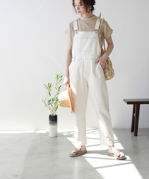 frames RAY CASSIN（フレームスレイカズン）の「WEB限定．フレンチスリーブモックネックTシャツ(無地/ボーダー)（Tシャツ/カットソー・レディース・ブラック/ベージュ/オフホワイト/ピンク/ネイビー/ネイビー系/ピンク系・FREE）」の18枚目の写真