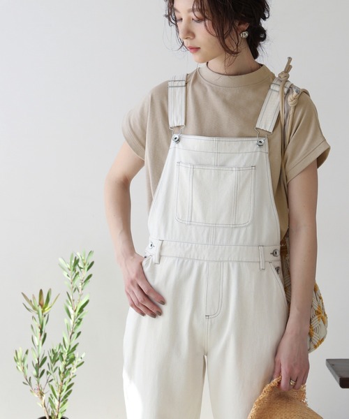 frames RAY CASSIN（フレームスレイカズン）の「WEB限定．フレンチスリーブモックネックTシャツ(無地/ボーダー)（Tシャツ/カットソー・レディース・ブラック/ベージュ/オフホワイト/ピンク/ネイビー/ネイビー系/ピンク系・FREE）」の21枚目の写真