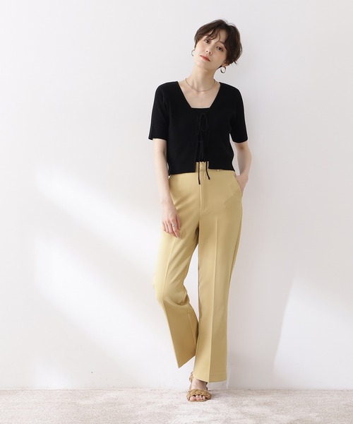 N.（N. Natural Beauty Basic）（エヌエヌナチュラルビューティーベーシック）の「◆前後２ＷＡＹリボンリブカーディガン（カーディガン/ボレロ・レディース・ブラック/グリーン/ナチュラル・MEDIUM）」の5枚目の写真