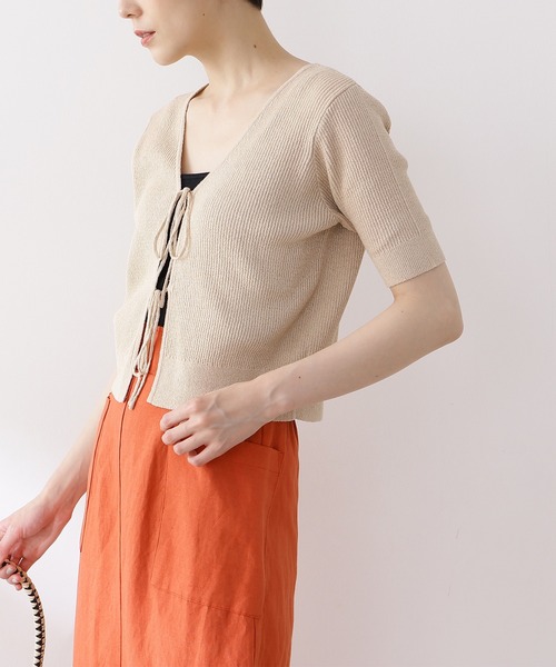 N.（N. Natural Beauty Basic）（エヌエヌナチュラルビューティーベーシック）の「◆前後２ＷＡＹリボンリブカーディガン（カーディガン/ボレロ・レディース・ブラック/グリーン/ナチュラル・MEDIUM）」の11枚目の写真